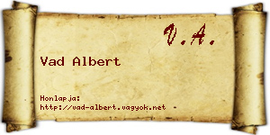 Vad Albert névjegykártya