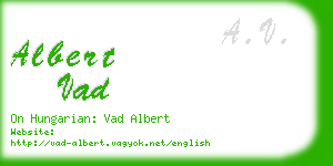 albert vad business card